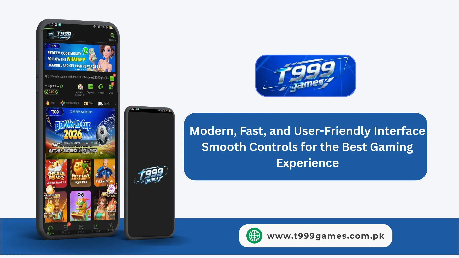 Modern T999 Game interface for Android users.